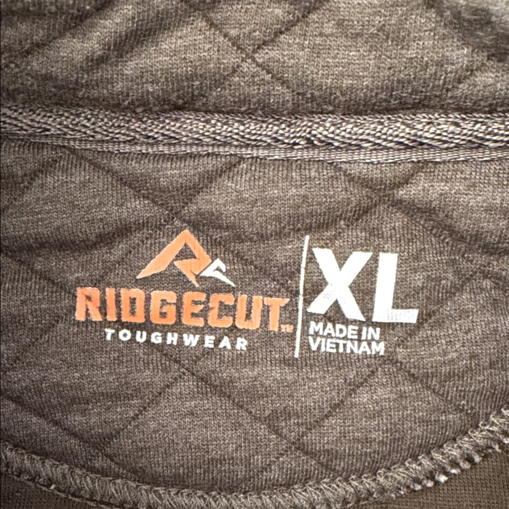 Ridgecut Touchwear Men’s XL 1/4-snap Quilted Olive Green Pullover - Picture 2 of 15